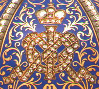 Detail of insignia on the Original Faberg Egg